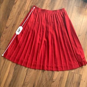 Pleaded Midi Skirt • Red